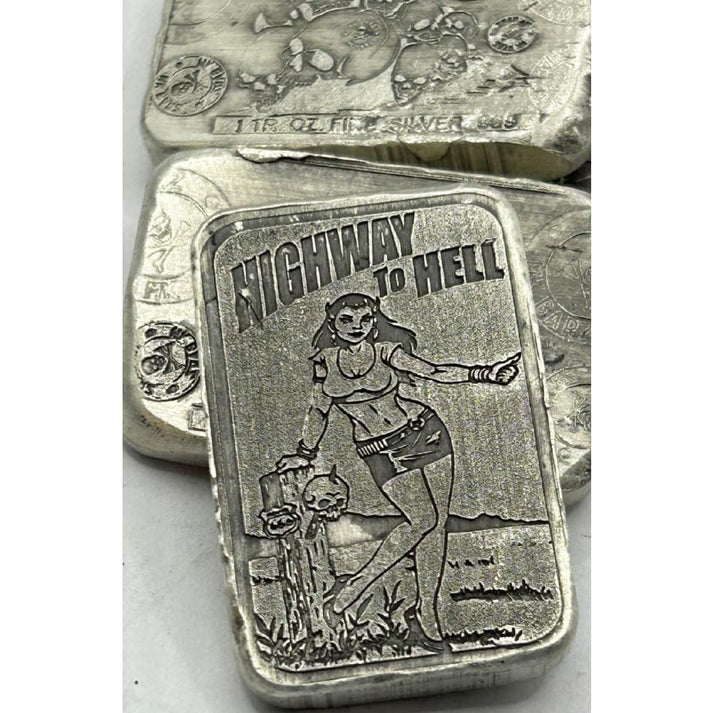 1 Troy Oz MK BarZ Highway to Hell Hand Poured & Stamped