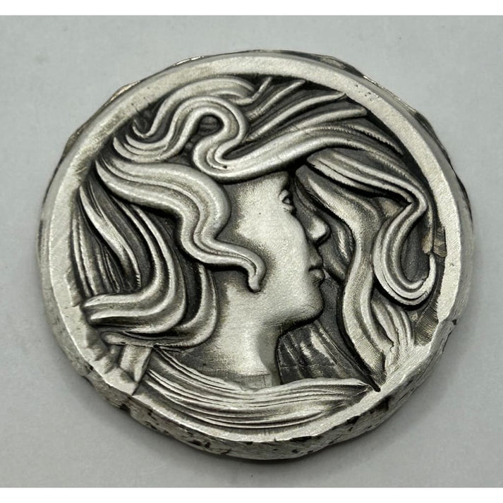 1 Troy Oz MK BarZ 'Majestic Flow' Art Nouveau Lady Stamped