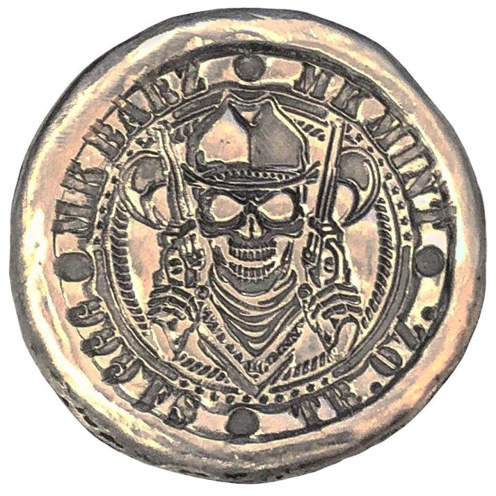 1 Troy oz MK BarZ 'Double Gun Wielding Skull' Round