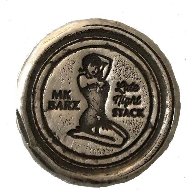 1 Troy Oz MK BarZ PINUP GIRL SERIES 'Late Night Stack' Round