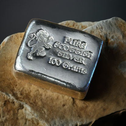100g Chunky Solid Silver Bar – Lion Stamp