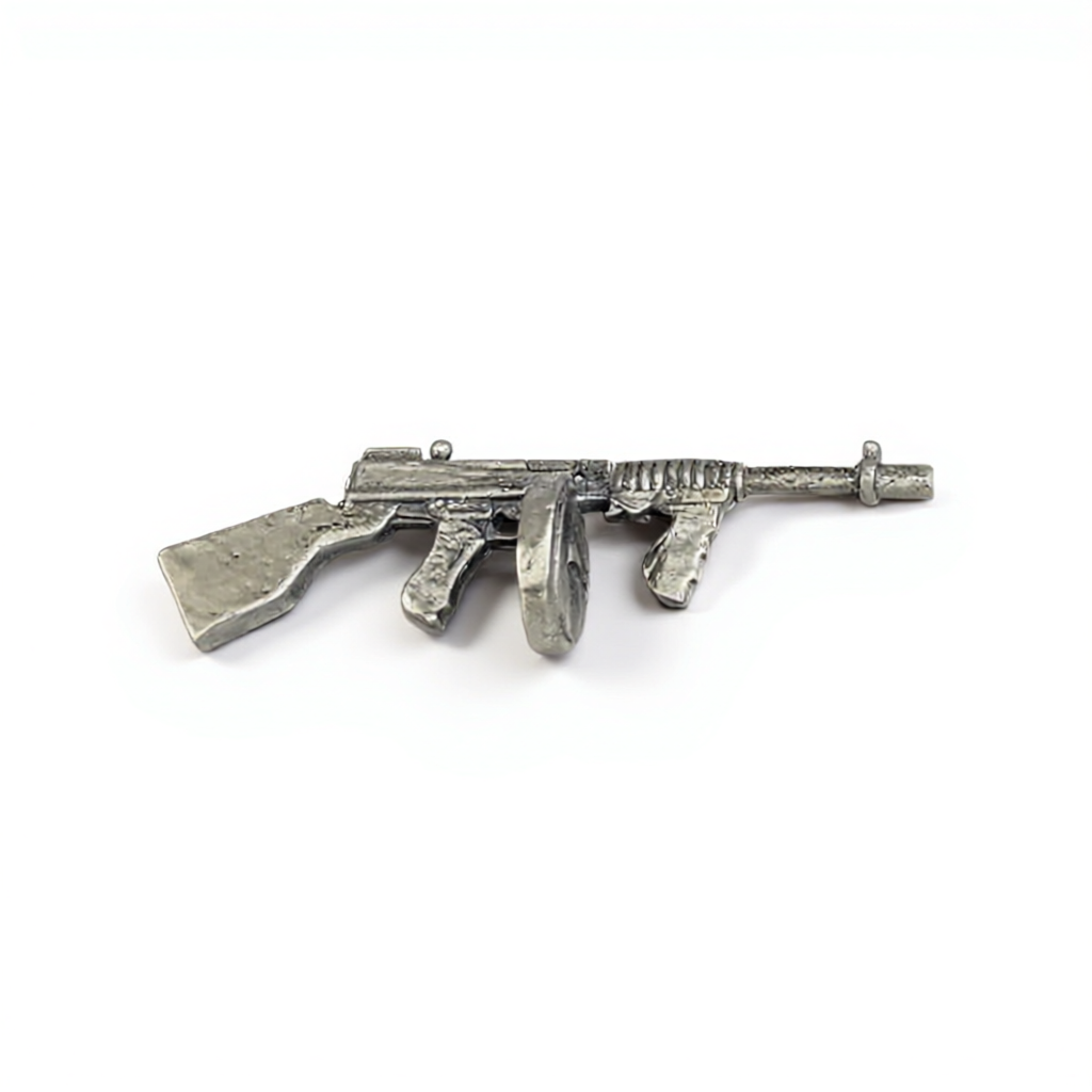 Tommy Gun Poured 10g Silver Statue