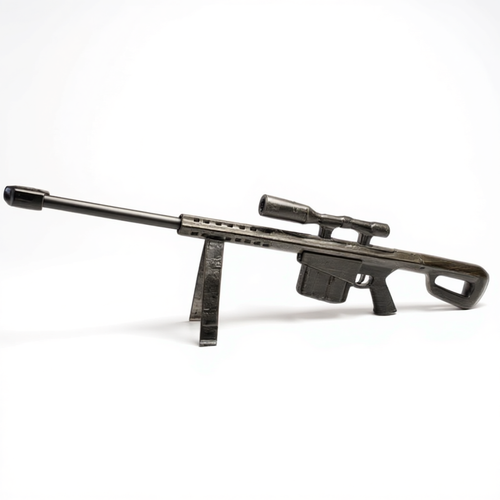 50 Caliber Sniper Rifle Poured 10g Silver Statue