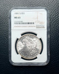 1881  Morgan Silver Dollar - NGC MS65