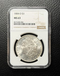1884 (O) Morgan Silver Dollar - NGC MS63