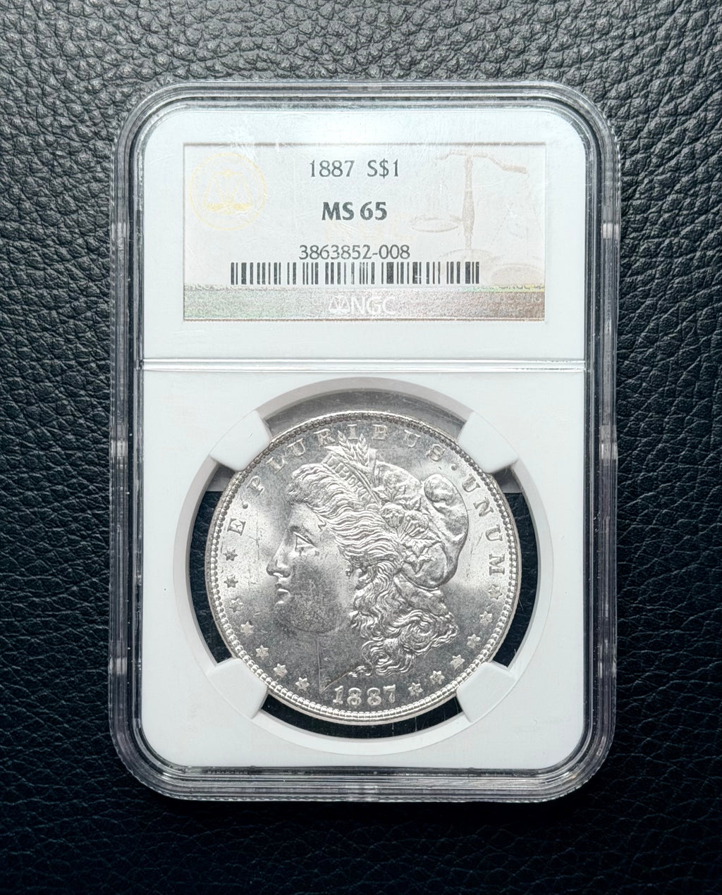 1887 Morgan Silver Dollar - NGC MS65