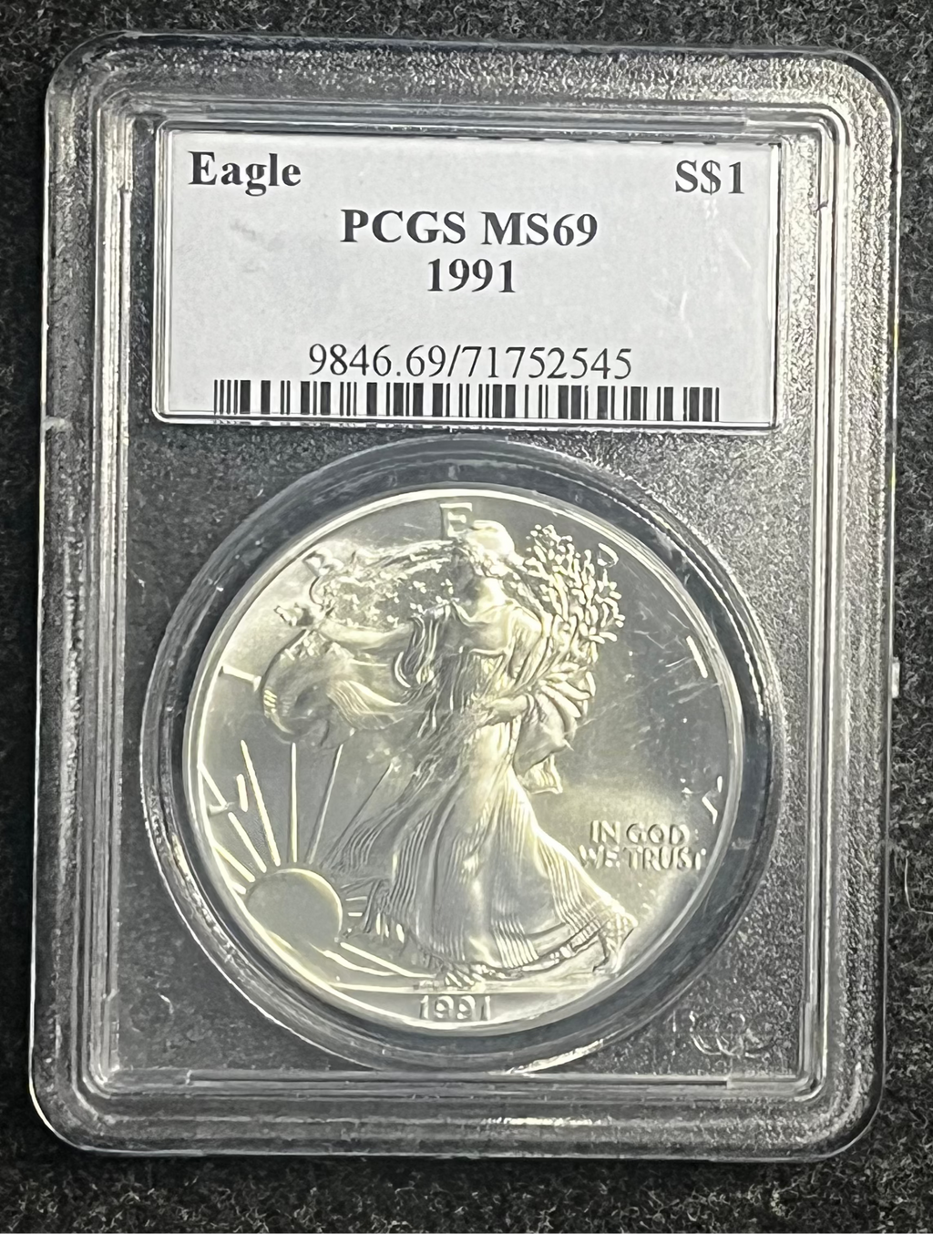 1991 American Silver Eagle - Graded PCGS MS69