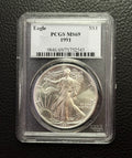 1991(P) American Silver Eagle - Graded PCGS MS69
