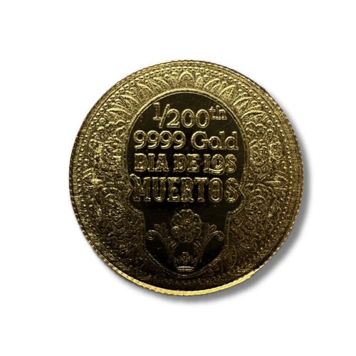 Monarch Mint - 1/200 oz .9999 Fine Gold Round - Day of the Dead Rose Skull
