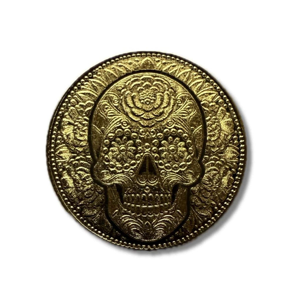 Monarch Mint - 1/200 oz .9999 Fine Gold Round - Day of the Dead Rose Skull