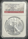 2011 25th Anniversary American Silver Eagle - Early Release - Graded NGC MS 69