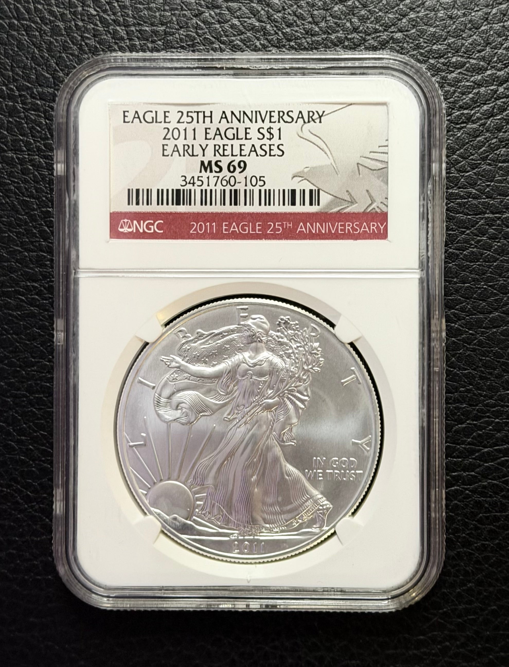 2011(P) 25th Anniversary American Silver Eagle - Early Release - Graded NGC MS 69