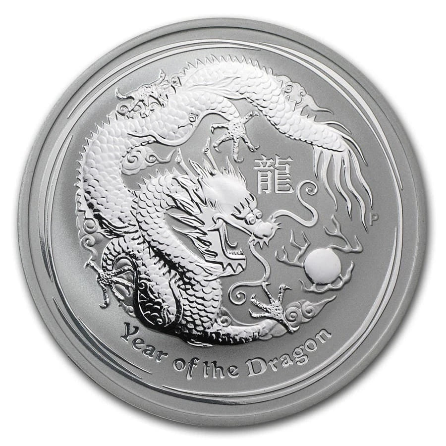 Australian - 2012 Year of the Dragon - 1 Ozt. Fine Silver - In Capsule