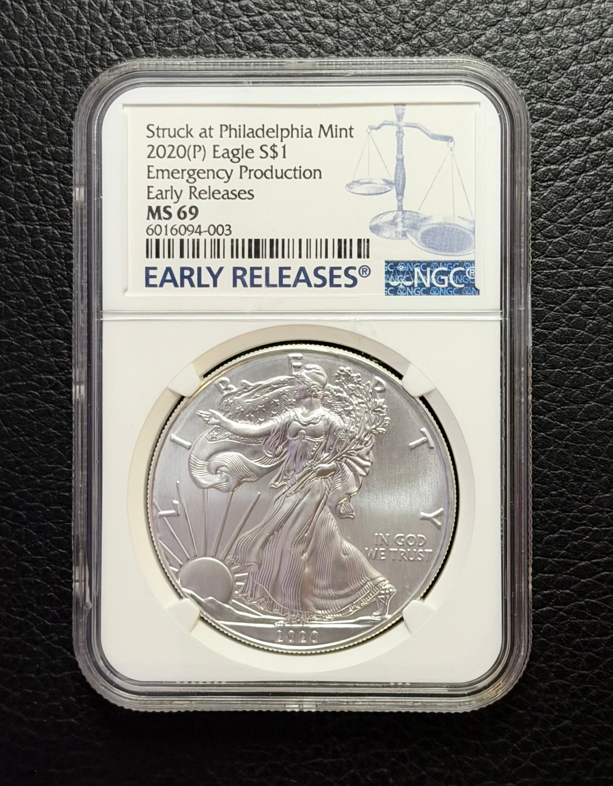 2020-P American Silver Eagle - Emergency Production - Graded NGC MS 69