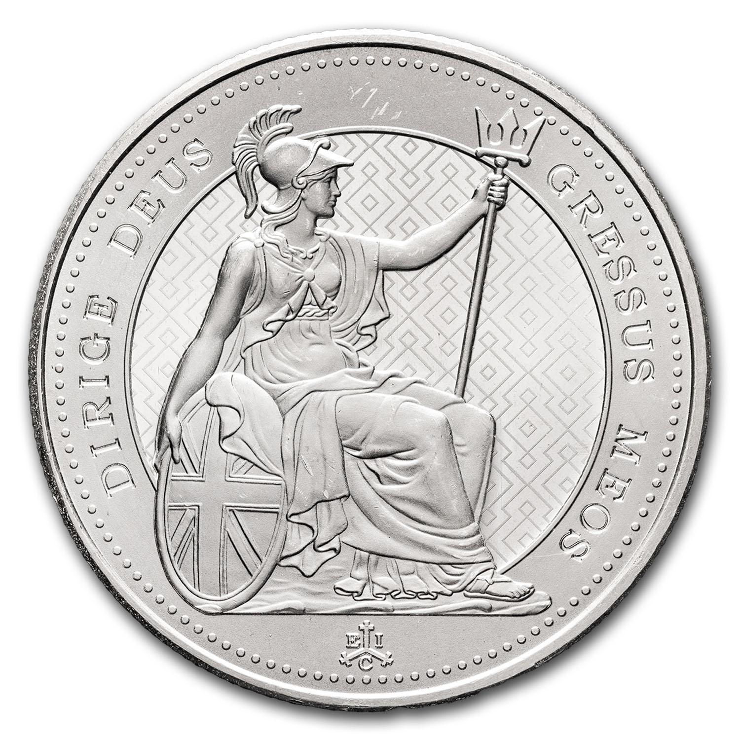 St Helena - 2021 Seated Britannia - 1.25 Ozt .999 Fine Silver Sovereign