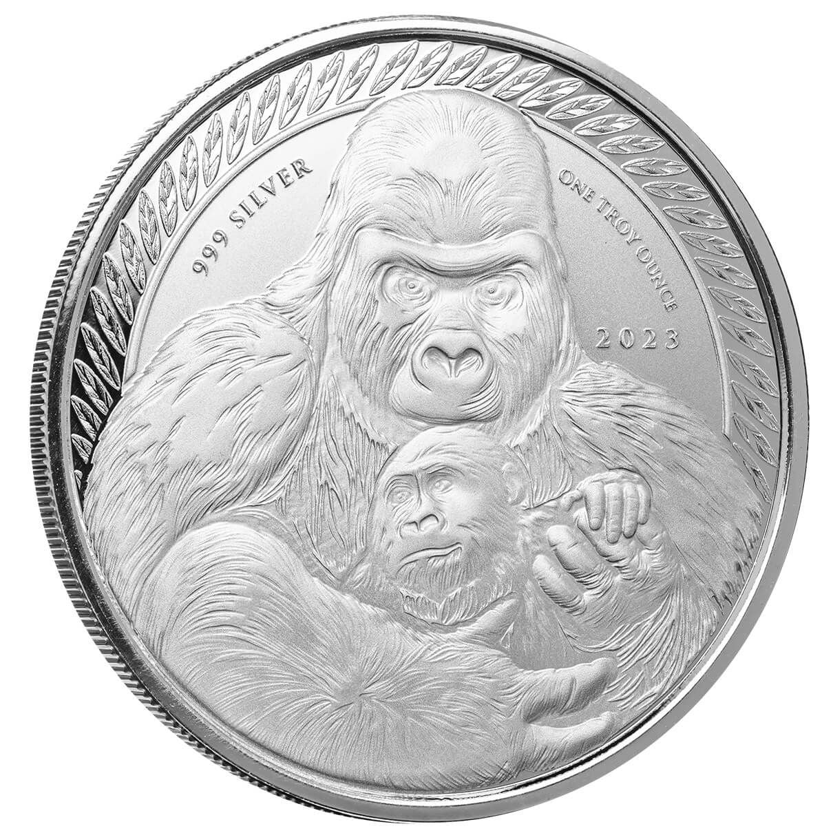2023 Congo Silverback Gorilla - 1 Ozt .999 Fine Silver Sovereign