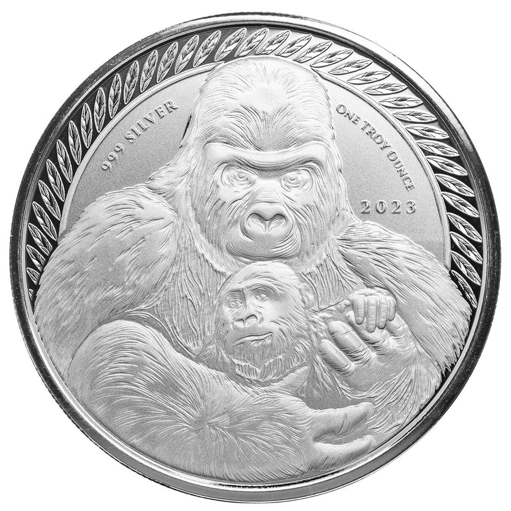 2023 Congo Silverback Gorilla - 1 Ozt .999 Fine Silver Sovereign