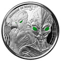 Ghana - 2023 Alien Invasion - Glow in the Dark - 1 Ozt Sovereign Plated in Black Rhodium  - New from the mint