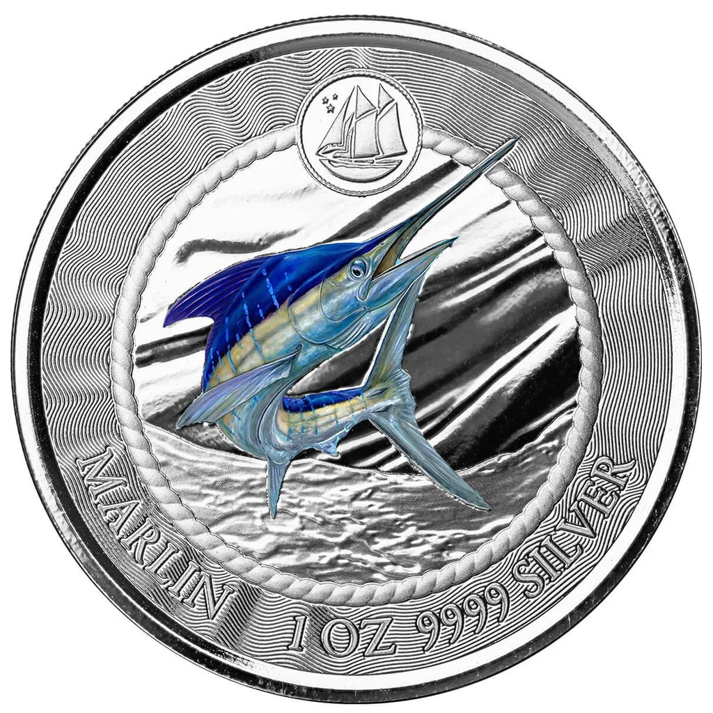 Cayman Islands - 2023 Blue Marlin - 1 Ozt Colorized Sovereign - new from the mint