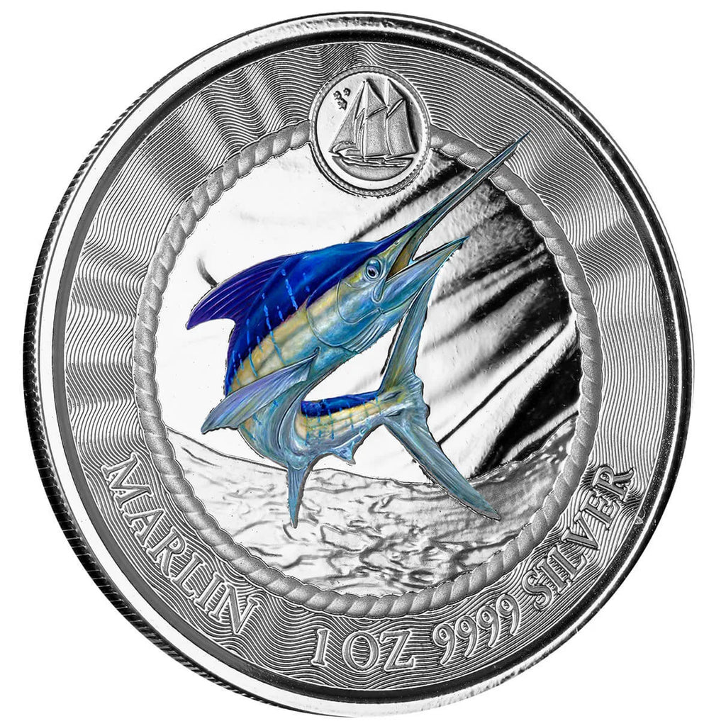 Cayman Islands - 2023 Blue Marlin - 1 Ozt Colorized Sovereign - new from the mint