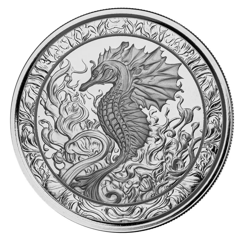 Samoa - 2023 Seahorse - New 1 ozt .999 Fine Silver Sovereign