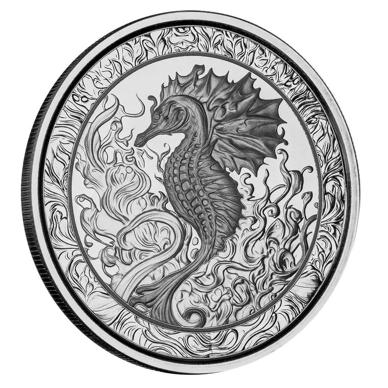 Samoa - 2023 Seahorse - New 1 ozt .999 Fine Silver Sovereign