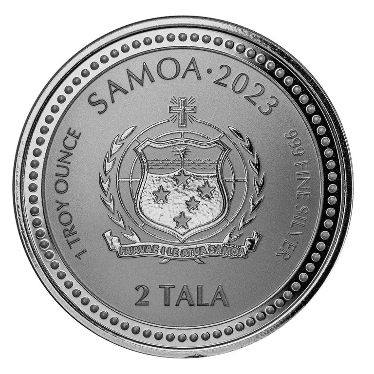 Samoa - 2023 Seahorse - New 1 ozt .999 Fine Silver Sovereign