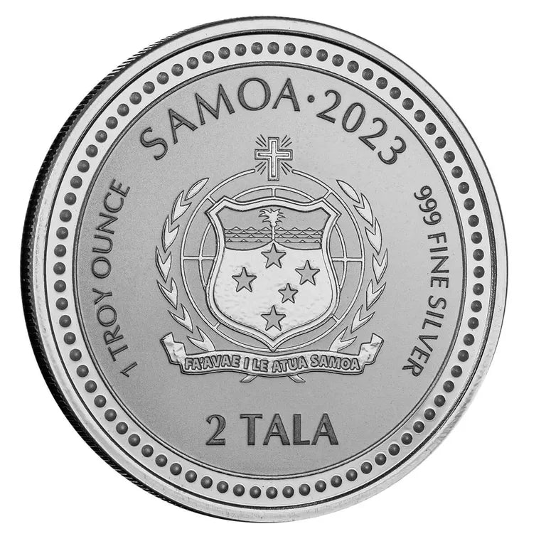 Samoa - 2023 Seahorse - New 1 ozt .999 Fine Silver Sovereign