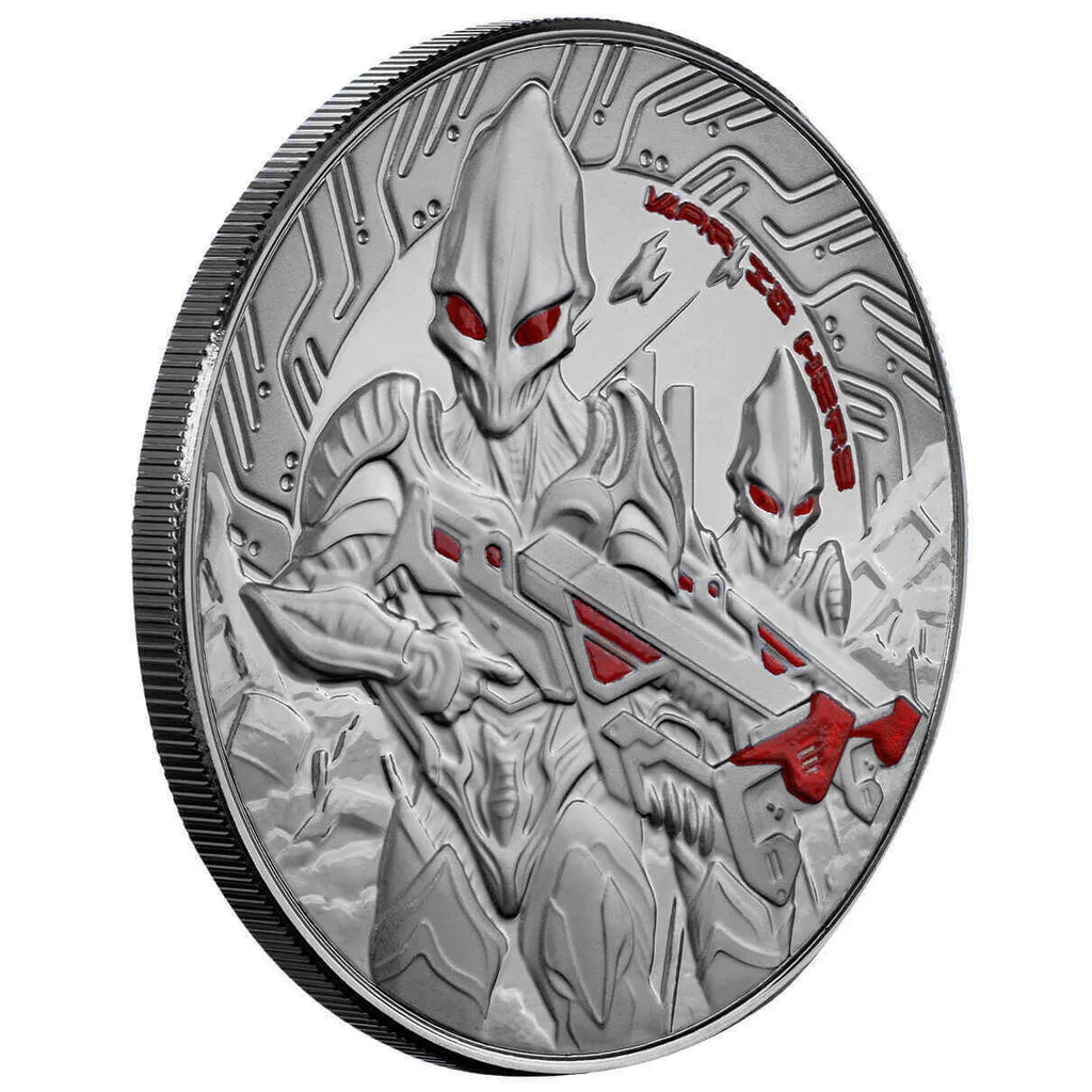 2024 Samoa Alien Battle - Glow in the Dark - 1 Ozt .999 Fine Silver & Black Rhodium Plated in Collectors Case