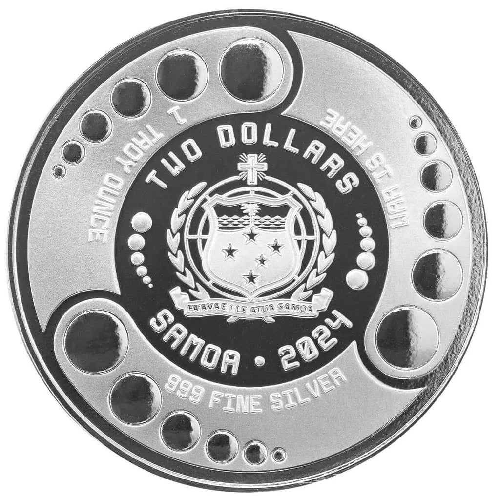2024 Samoa Alien Battle - Glow in the Dark - 1 Ozt .999 Fine Silver & Black Rhodium Plated in Collectors Case