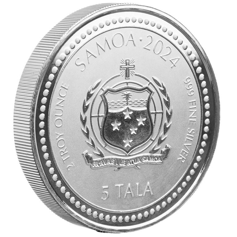 2024 Samoa - Year of the Dragon - 2 Ozt .999 Fine Silver Sovereign
