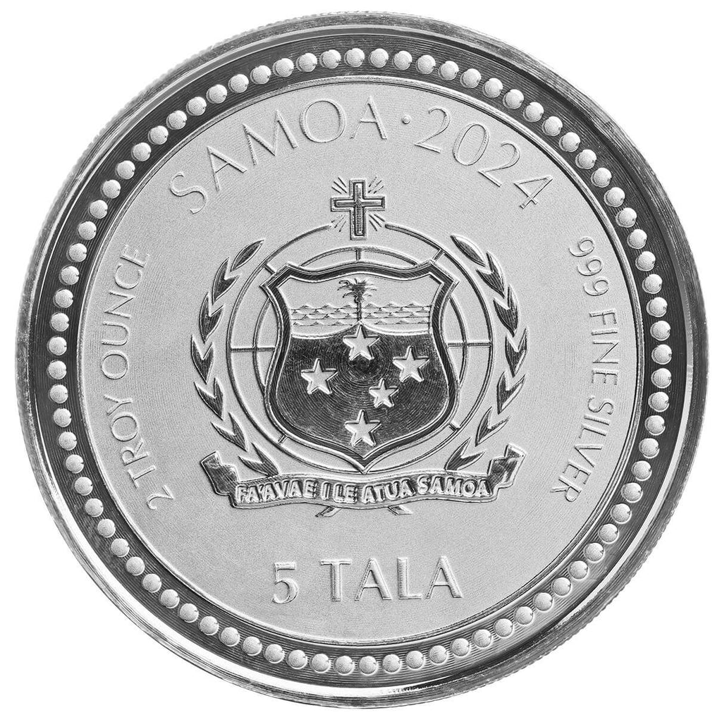 2024 Samoa - Year of the Dragon - 2 Ozt .999 Fine Silver Sovereign