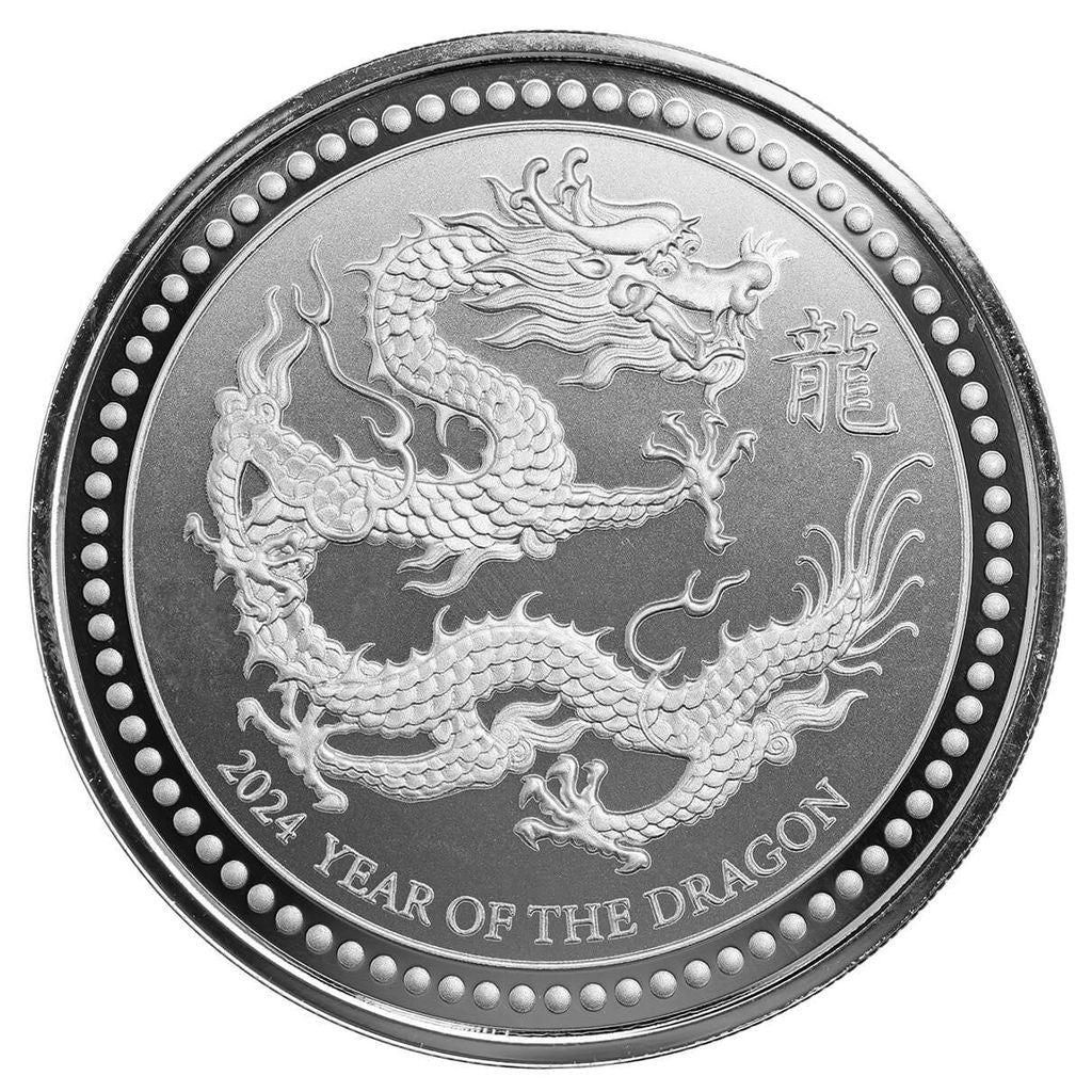 2024 Samoa - Year of the Dragon - 2 Ozt .999 Fine Silver Sovereign