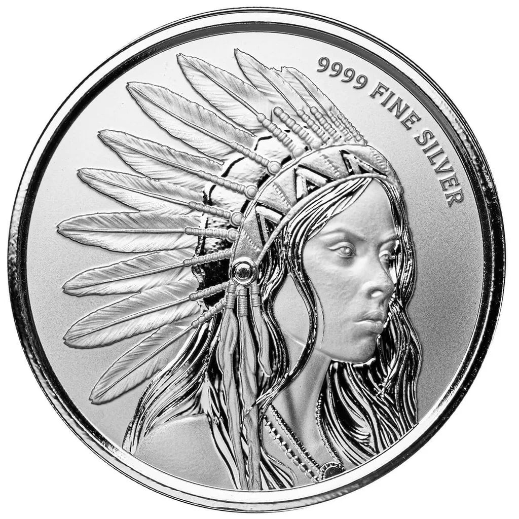 Scottsdale Buffalo Girl - 1 Ozt .999 Fine Silver Round