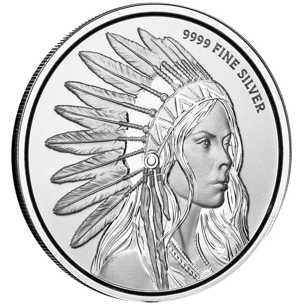 Scottsdale Buffalo Girl - 1 Ozt .999 Fine Silver Round