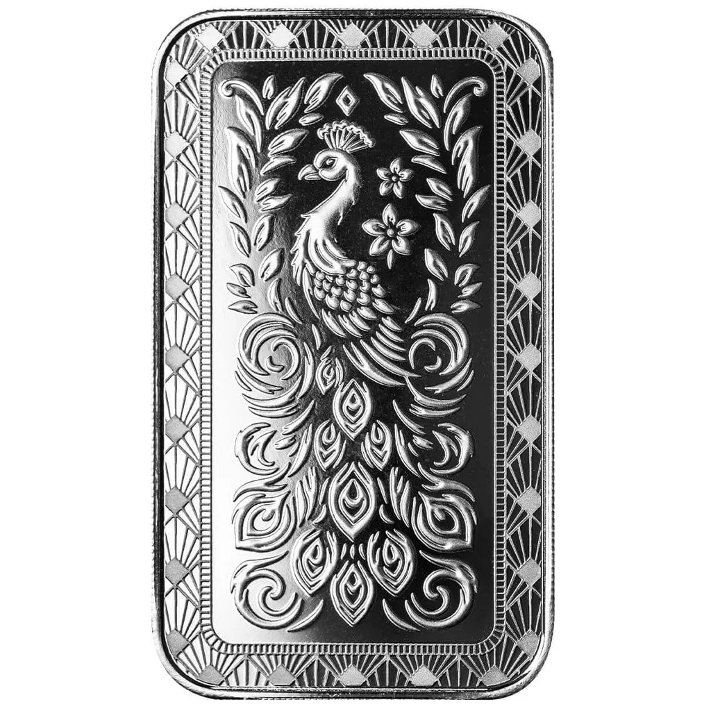 Scottsdale Marquee Peacock - 1 Ozt .999 Fine Silver Bar