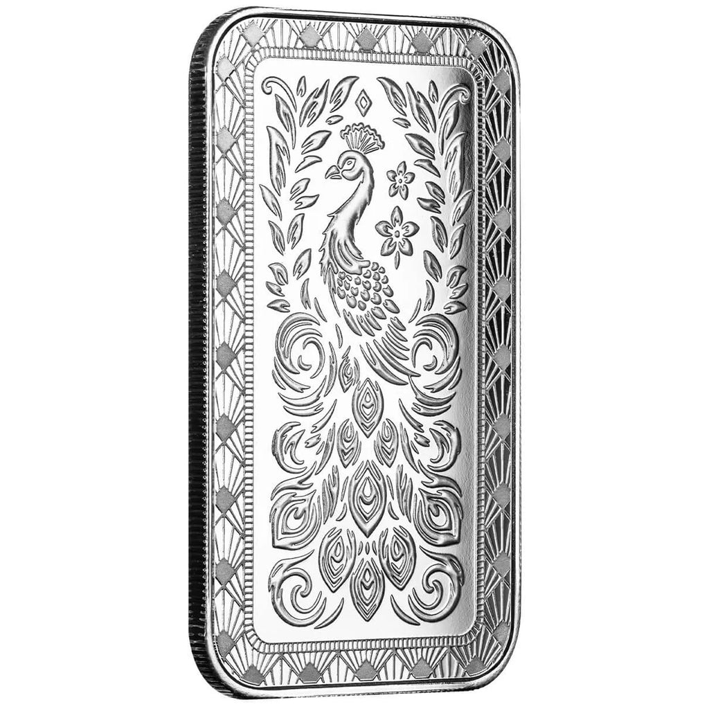 Scottsdale Marquee Peacock - 1 Ozt .999 Fine Silver Bar