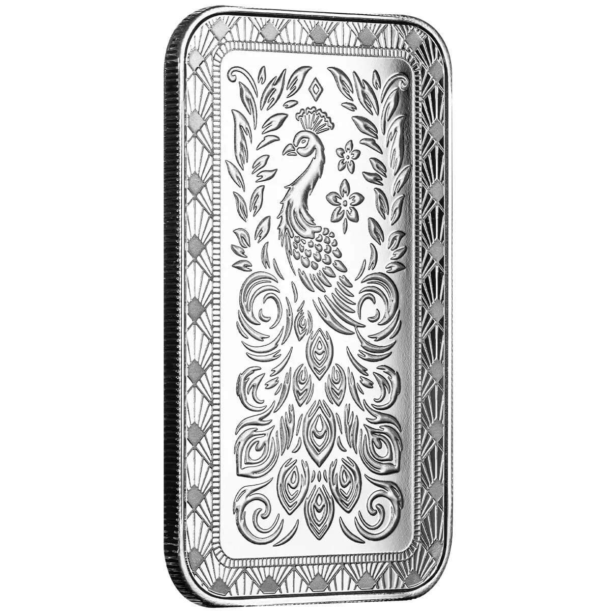 Scottsdale Marquee Peacock - 1 Ozt .999 Fine Silver Bar