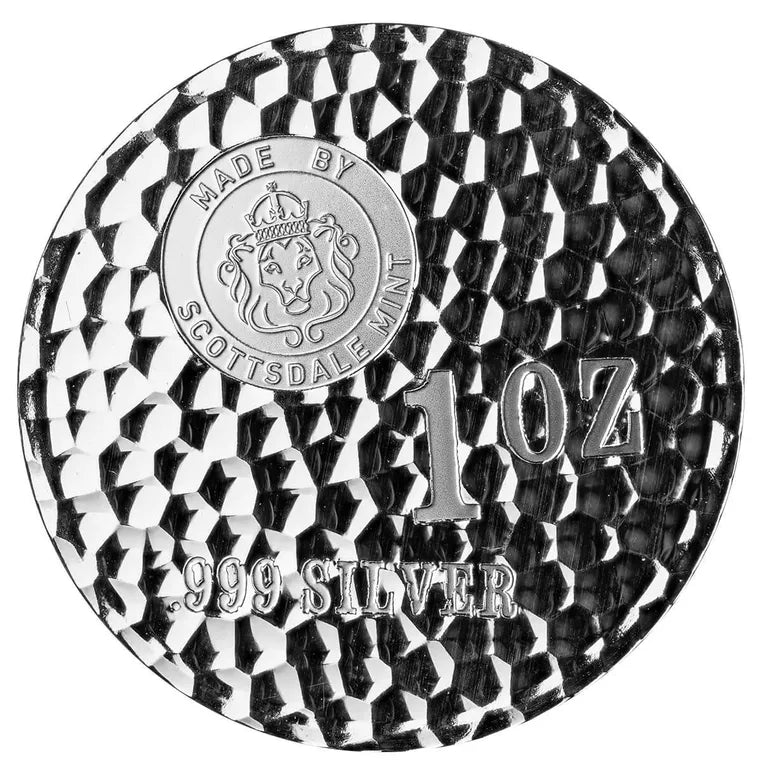 Tombstone Hammered Round - 1 Ozt .999 Fine Silver
