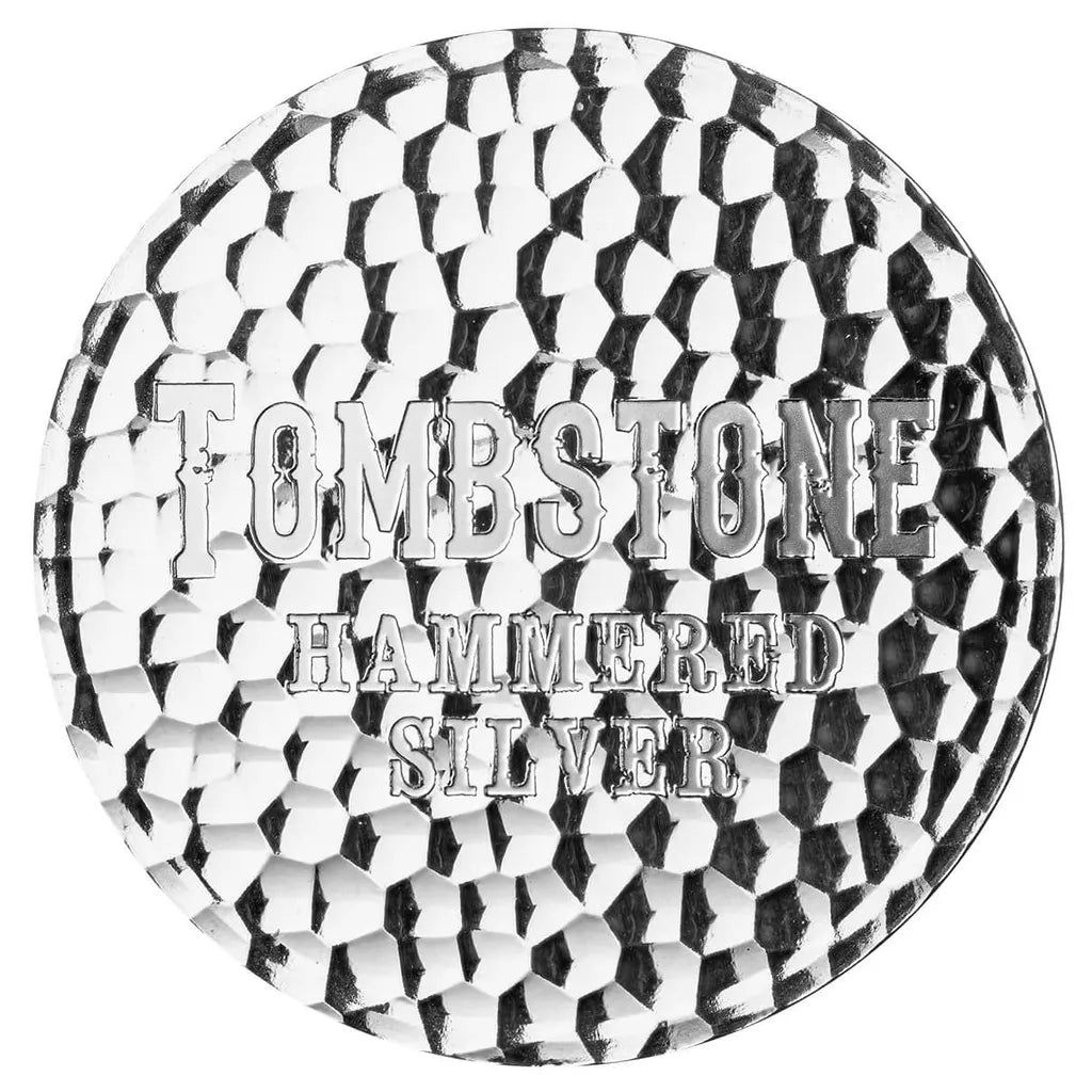 Tombstone Hammered Round - 1 Ozt .999 Fine Silver
