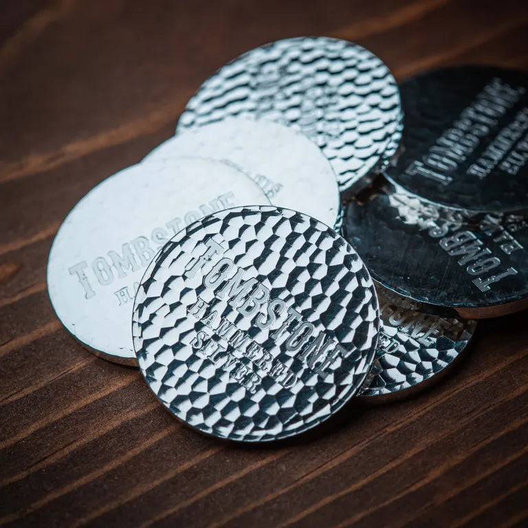 Tombstone Hammered Round - 1 Ozt .999 Fine Silver