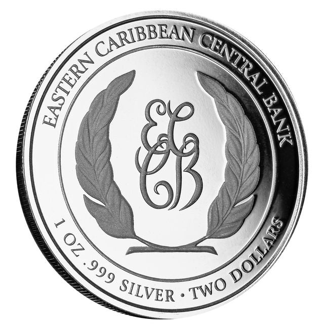 2024 St. Lucia | Flamingos | 1 Ozt .999 Fine Silver Colorized Sovereign in Collectors Case