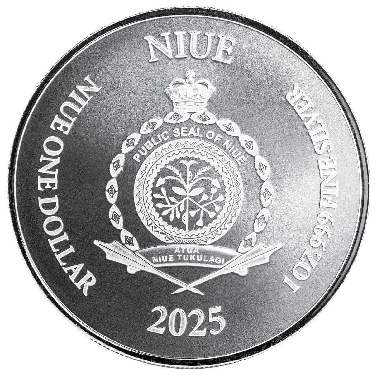 2025 Niue Lady Justice - 1 Ozt .999 Fine Silver Sovereign