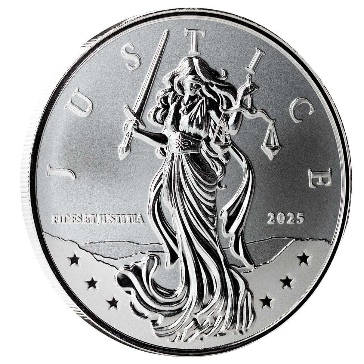 2025 Niue Lady Justice - 1 Ozt .999 Fine Silver Sovereign