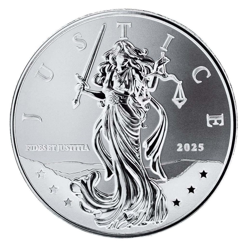 2025 Niue Lady Justice - 1 Ozt .999 Fine Silver Sovereign