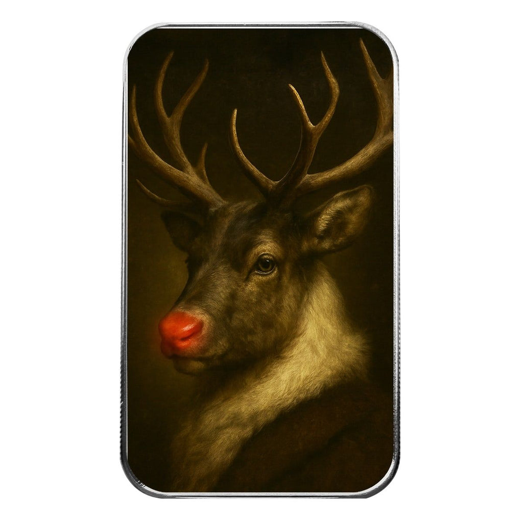 Renaissance Reindeer - 1 Ozt .999 Fine Silver Art Bar