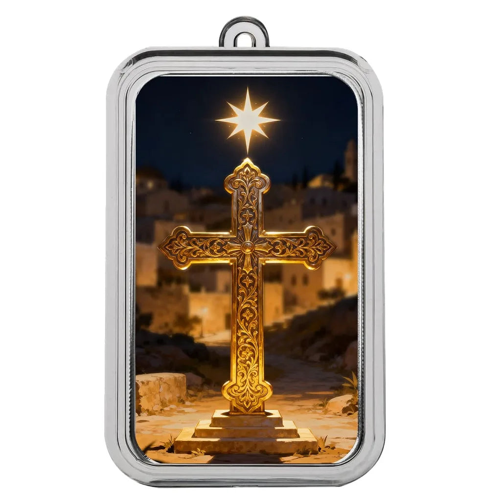 Holy Night Cross - 1 Ozt .999 Fine Silver Art Bar