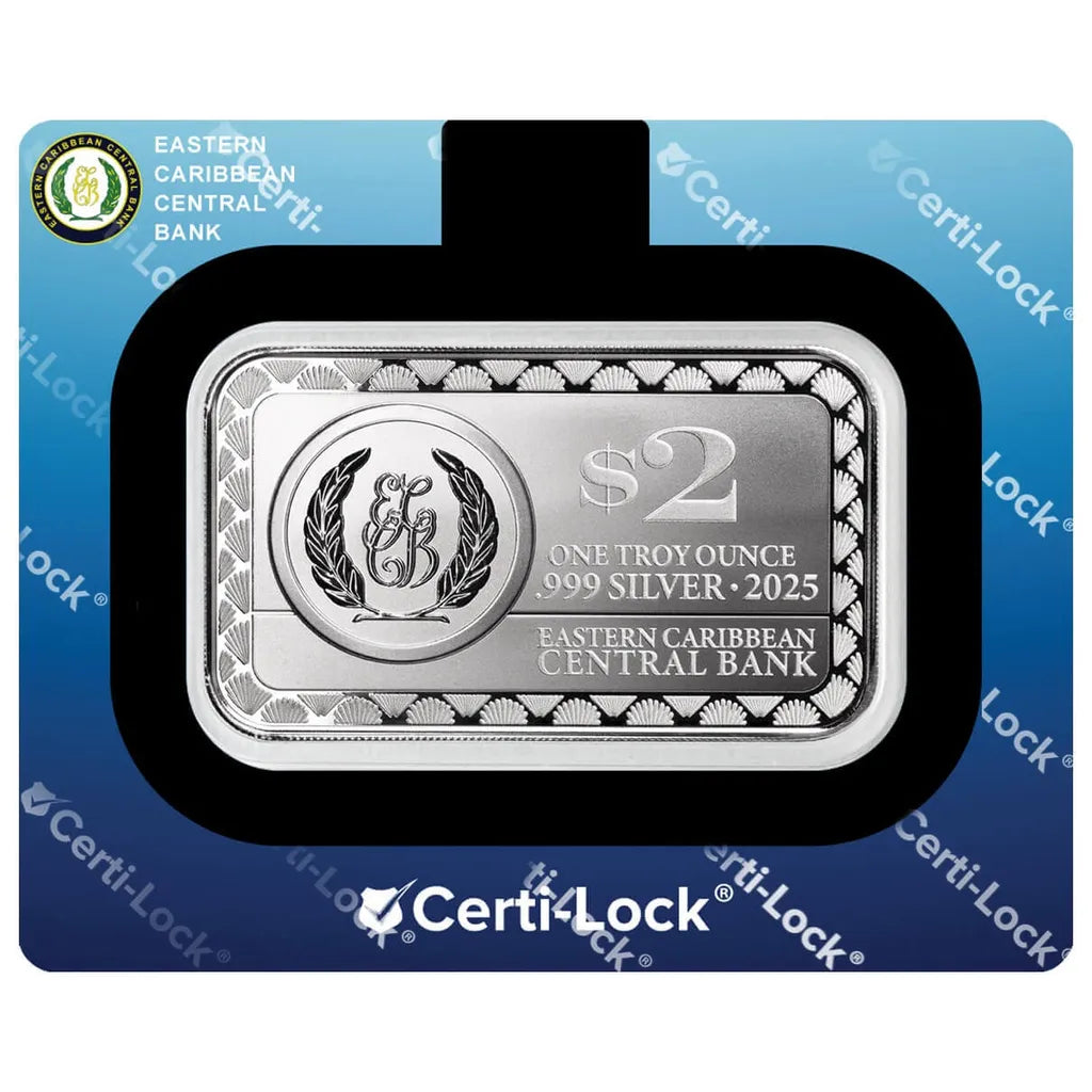 St Vincent - Swirling Sharks - 1 Ozt .999 Fine Silver Art Bar