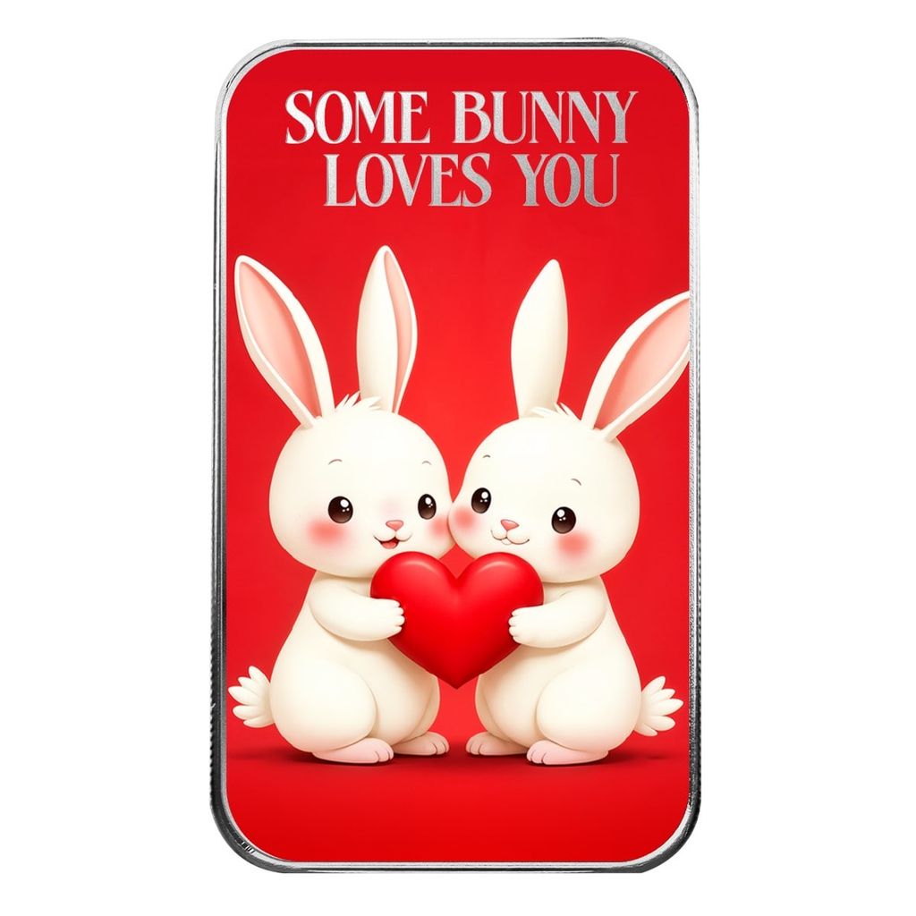 Some Bunny Loves You - 1 Ozt .999 Fine Silver - Colorized Bar