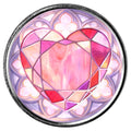 Stained Glass Heart - 1 Ozt .999 Fine Silver - Colorized Round